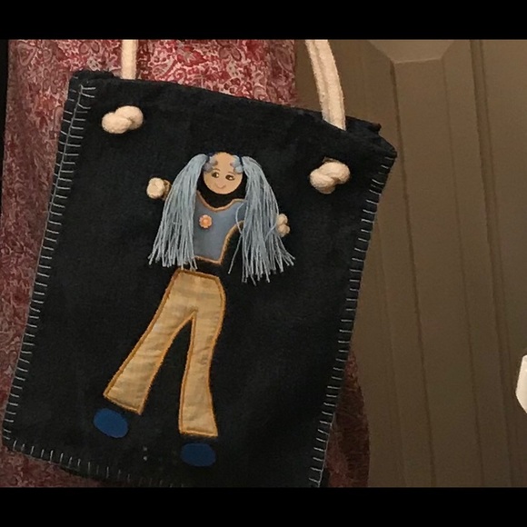 One of a kind Denim tote. Hip ponty tail girl - Picture 2 of 8